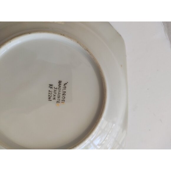 Vintage Japanese Hand Painted Porcelain Ashtray/Candy Dish "Wild Rose" 6 5/8" - Picture 8 of 11